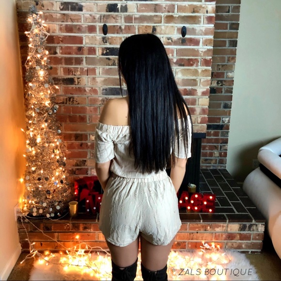 🔥3 for $30 Beige Lace Up Distressed Romper - Picture 8 of 8